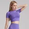 Women Seamless Yoga T-Shirt Fitness Crop Top Workout Gym Shirts Short Sleeve Quick-drying Yoga