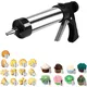 LMETJMA Cookie Press Kit Biscuits Maker Gun Sets With 13 Cookie Press Molds & 8 Pastry Piping