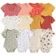 2023 New Born Bodysuits 6Pieces Baby Girl Clothes Set Cotton Short Sleeve Baby Boy Clothes Cartoon