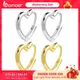 BAMOER 925 Sterling Silver Small Hoop Earrings Heart Shaped 14k Gold Plated Huggie Earrings for