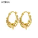 Vintage Chunky Gold Hoop Earrings for Women Classic Smooth Metal Half Empty Hoop Earrings Wedding