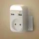 Wall USB Plug Adapter Double Socket Night Light For Phone Charge Free Shipping Double USB Port 5V 2A