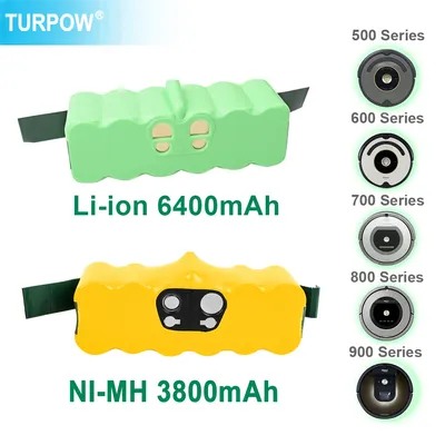 6400mAh 14.4V Vacuum Cleaner Battery for iRobot Roomba 500 600 700 800 900 980 895 890 770 780 790 650 630 530 570 580 batteries