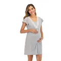 Maternity Dress for Hospital Nightgown Pregnant Women Nursing Nightwear Pajama Lace Sleepwear