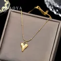 Classic Peach Heart Pendant Stainless steel Necklace Korean Fashion Jewelry Girl's Sexy Heart-shaped