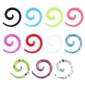 2pcs 1.2-8mm Acrylic Spiral Ear Gauges Fake Ear Tapers Stretching Plugs Tunnel Expanders Earlobe