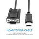 HDMI to VGA cable for PC desktop laptop computer monitor projector HDTV Raspberry Pi Roku