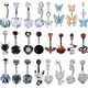 4PC Claw Belly Button Piercing Set Surgical Steel Crystal Belly Piercing Bulk Women Bee Navel Bar