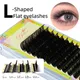 Yelix M Curl Individual Lashes 8-15mm Mix Ellipse Flat Lashes L Curl Super Black Soft Cashmere