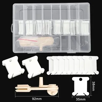 Plastic Bobbins and Bobbin Winder Set Spool Thread Card Embroidery Floss DIY Stitch Thread Organizer Holder Sewing Tools Costura
