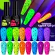 LILYCUTE 7ML Luminous Eggshell Gel Nail Polish Glow In Dark Semi Permanent UV Gel Fluorescent Neon