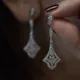 Vintage Dangle Earring Zircon 925 Sterling silver Party Wedding Drop Earrings for Women Bridal
