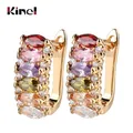 Kinel Drop Shipping Luxury Ear Cuff Earring 6pcs Marquise CZ Formed Brilliant Flower Stud Earrings