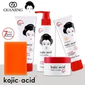 Kojic Acid Skin Care Set 7 Day Whitening Freckle Removing Facial Wash Face Cream Sunscreen Soap Body