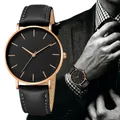 Luxury Men's Watch 2023 New Fashion Simple Leather Gold Silver Dial Men Watches Casual Quartz Clock