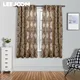 LEEJOOM 1 PC Window Panel Screening Floral Jacquard Semi-shading Curtains Brown for Bedroom Natural