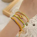 2022 New Summer Boho Multilayer Women Bracelet Set Charm Sunflower Daisy Rice Bead Braided Bracelet