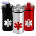 key holder Aluminum Waterproof Pill Shaped Box Bottle Holder Container Keychain medicine Keyring