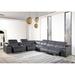 Upholstered 4-Power Reclining 7PC w/ 1-Console Leather Sectional Sofa