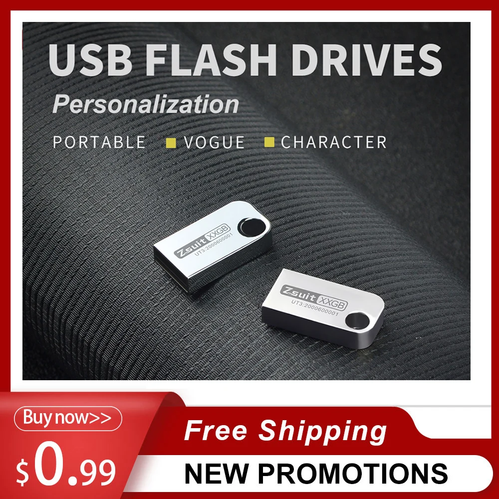 Mini clé USB U-disk avec mémoire haute vitesse, Logo métallique, clé USB Fflash, clé USB 32 go 4 go 64 go, clé USB 3.0