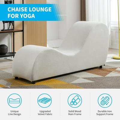 Mixoy Curved Chaise Lounge Yoga Chair for Stretching Relaxing Exercising - 60.6*18.1*27.6