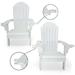 LuXeo Westley All Weather Outdoor Patio Adirondack Chair White Set of 2 2