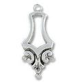 Earring Chandelier 3 Loop 40x16mm Antique Sterling Silver Plated
