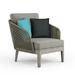 WyndenHall Lotus 32 inch Wide Contemporary Outdoor Conversation Chair in Sand Drift Polyester Fabric