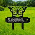 ZTOOCemetery Butterfly Stake Metal Memorial Grave Markers Waterproof Memorial Plaques Sympathy Grave Plaque Decorations for Outdoors Garden Yard Decor 28x25cm