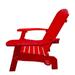 Dcenta or indoor Wood Reclining Adirondack chair with an hole to hold umbrella on the arm red