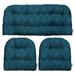 RSH DÃ©cor Indoor Outdoor 3 Piece Tufted Wicker Cushion Set Standard Fenbrook Blue Cove