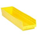 Quantum Storage Economy 4 in. Shelf Bin- Yellow - 23.62 x 6.62 x 4 in.