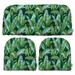 RSH DÃ©cor Indoor Outdoor 3 Piece Tufted Wicker Cushion Set Large Mekko Emerald Tropical Leaf