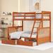Twin-Over-Full Bunk Bed with Full-Length Guardrail, Headboard, Footboard, and 2 Drawers