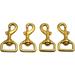 Pack of 4Pcs 5/8 Inner Width 2-1/3 OAL Heavy Duty Solid Brass Swivel Eye Lobster Clasp Bolt Snap Hook for Straps Bags Belting Outdoors Tents Pet (5/8 InnerÃ—2-1/3 Square Eye BRA0067)