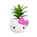 Sanrio Hello Kitty Face 3-Inch Ceramic Mini Planter with Artificial Succulent