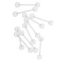 10pcs Transparent Acrylic Ball Bar Barbell