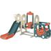 TDOOY Toddler Kids Swing-N-Slide with Bus Play Structure Freestanding Bus Toy with Slide&Swing for Toddlers Bus Slide Set with Basketball Hoop