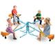 Kids Spinning Seesaw 4 Seats Sit and Spin Teeter Totter Outdoor Playground Swivel Equipment for Backyard