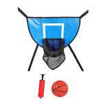 Mini Trampoline Basketball Hoop for Outdoor Basketball Hoop for Trampoline with Pump and Mini Basketball Trampoline Attachment Accessory