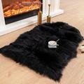 Luxury Soft Faux Sheepskin Chair Cover Seat Cushion Pad Plush Fur Area Rugs For Bedroom 2Ft X 3Ft White