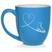 Heart Love Ice Skating Ceramic Coffee Mug Tea Cup Gift for Her Sister Wife Best Friend Housewarming Birthday Cute Figure Skating Dancer Skates World Ice Skating Day Rink (16oz Light Blue)