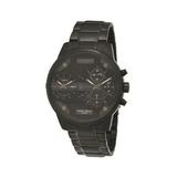 Charles-Hubert Paris 4008-B Mens IP Black Stainless Chronograph Dual Time Watch Black