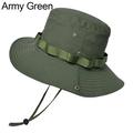 Outdoor Fishing Hiking Unisex Wide Brim Sun Hat Bucket Cap Boonie Hat ARMY GREEN