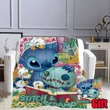 Customized Lilo & Stitch Blanket With Pillow Cover Bed Sofa Living Room Plush Lightweight Throws Bedding Memorial Gift Blanket For Kids Women Adults