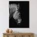 DESIGN ART Designart Monochrome Portrait of Zebra Head Farmhouse Canvas Wall Art Print 12 in. wide x 20 in. high