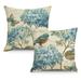Set of 2 Throw Pillow Covers Cute Floral Bird Blossom Decorative Pillow Cases Home Decor (45*45CM)