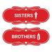 Signs ByLITA Designer Sisters and Brothers 2 Pack Restroom Sign (Red) - Medium