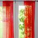 fabric Lace Window Curtain Panel Sheer Lace Bedroom Kitchen Dining Room Bathroom Classroom Diner Window Decor (58 Wide) (63 Tall Red)