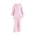 Girls Outfits Sets Girl Wooden Ear Edge Long Sleeved Solid Color T Shirt Top Long Trousers Home Clothes Loose Suit for 0 To 9 Years Kids Girls Sets